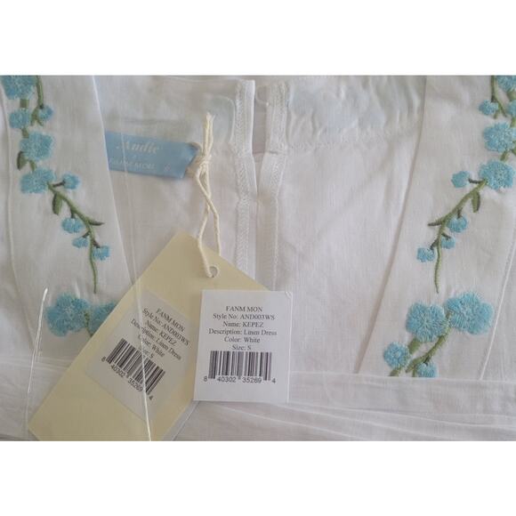 NWT Andie Swim X Fanm Mon Collaboration Kepez Linen Dress White Size Small - Picture 7 of 7